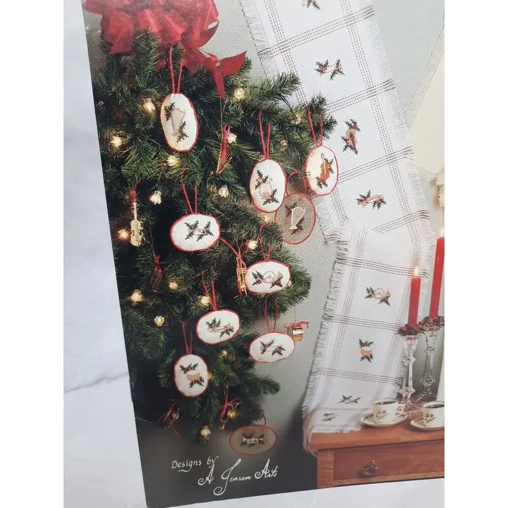1989 Artistic Needle Cross Stitch Leaflet Musical Christmas Ornaments